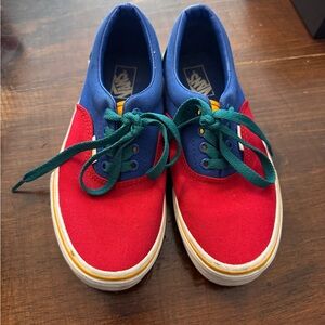 Vans Kids Low Top Sneakers - Red, Blue & Green